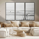 Surfer Silhouette Wall Art – Framed Calm Ocean Canvas by MyGreatCanvas | Canvas Wall Art Prints | Photo Prints & Wall Decor