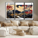 Modern Mount Fuji Wall Art Canvas Print – Framed Abstract