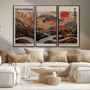 Modern Japanese Wall Art Canvas Print – Framed Abstract
