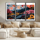 Modern Japanese Wall Art Canvas Print – Framed Abstract