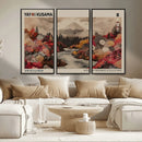 Modern Japanese Wall Art Canvas Print – Framed Abstract