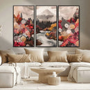 Mountain Wall Art Canvas Print – Framed Autumn Forest