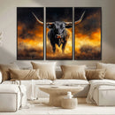 Longhorn Canvas Wall Art Canvas Print – Framed Bold Bull