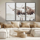 Longhorn Wall Art Canvas Print – Framed Western Cow Rustic