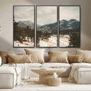 Mountain Landscape Wall Art Canvas Print – Framed Snowy