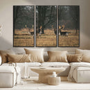 Deer Wall Art Canvas Print – Framed Rustic Wildlife Stags
