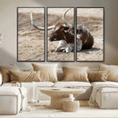 Texas Longhorn Wall Art Canvas Print – Framed Country Living