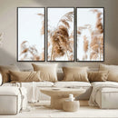 Pampas Grass Wall Art Canvas Print – Framed Neutral Tones