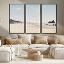 Minimalist Beach Wall Art Canvas Print – Framed Coastal