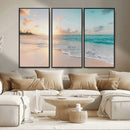 Beach Sunset Wall Art Canvas Print – Framed Ocean Waves