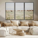 Bison Herd Wall Art Canvas Print – Framed Western Bison