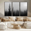 Misty Pines Wall Art Canvas Print – Framed Woodland