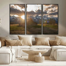 Snowy Peaks Wall Art Canvas Print – Rustic Mountain
