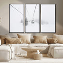 Ski Lift Wall Art Canvas Print – Snowy Alpine Landscape
