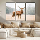 Vintage Wildlife Wall Art Canvas Print – Misty Landscape