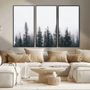 Foggy Forest Wall Art Canvas Print – Framed Misty Pines