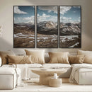 Mountain Landscape Wall Art Canvas Print – Framed Snowy