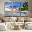 Tropical Beach Wall Art Canvas Print – Framed Sunset Glow