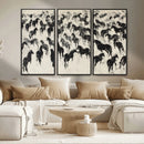 Wild Horse Stampede Wall Art Canvas Print – Monochrome by MyGreatCanvas | Canvas Wall Art Prints | Photo Prints & Wall Decor