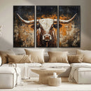 Abstract Longhorn Bull Wall Art Canvas Print – Vintage by MyGreatCanvas | Canvas Wall Art Prints | Photo Prints & Wall Decor