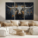 Rustic Longhorn Bull Wall Art Canvas Print – Vintage Western by MyGreatCanvas | Canvas Wall Art Prints | Photo Prints & Wall Decor
