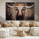 Rustic Longhorn Bull Wall Art Canvas Print – Vintage Western by MyGreatCanvas | Canvas Wall Art Prints | Photo Prints & Wall Decor