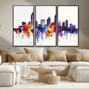 Atlanta Skyline Wall Art Canvas Print – Framed Colorful