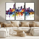 Atlanta Skyline Wall Art Canvas Print – Framed Colorful