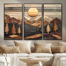 Wooden Mountain Layers Art – Rustic Pine Tree Landscape by MyGreatCanvas | Canvas Wall Art Prints | Photo Prints & Wall Decor