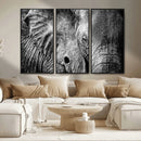 Wild Old Elephant Wall Art Canvas Print