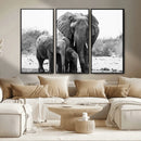 Elephant Family Africa Wall Art Canvas Print by MyGreatCanvas | Canvas Wall Art Prints | Photo Prints & Wall Decor