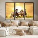 Wild Horses Wall Art Canvas Print – Framed Galloping Herd