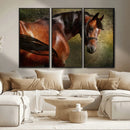 Majestic Brown Horse Wall Art Canvas Print – Framed