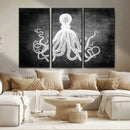 Black White Octopus Wall Art Canvas Print by MyGreatCanvas | Canvas Wall Art Prints | Photo Prints & Wall Decor