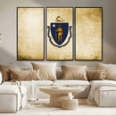 Massachusetts Flag Wall Art Canvas Print