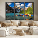 Moraine Lake 3-Panel Wall Art, Majestic Mountain and Lake by MyGreatCanvas | Canvas Wall Art Prints | Photo Prints & Wall Decor