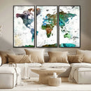 Modern Watercolor World Map Canvas Wall Art – Framed by MyGreatCanvas | Canvas Wall Art Prints | Photo Prints & Wall Decor