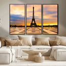 Paris Eiffel Tower Sunset Canvas Wall Art Print - Iconic