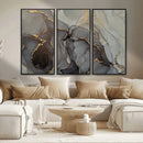Gray Marble Fluid Wall Art – Modern Abstract Canvas Print
