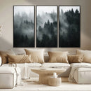 Foggy Forest Wall Art Canvas Print | 3 Panel Large Misty by MyGreatCanvas | Canvas Wall Art Prints | Photo Prints & Wall Decor