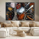 Spices and Seasonings Canvas Wall Art – Colorful Triptych by MyGreatCanvas | Canvas Wall Art Prints | Photo Prints & Wall Decor