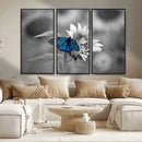 Blue Butterfly Black and White Canvas Wall Art by MyGreatCanvas | Canvas Wall Art Prints | Photo Prints & Wall Decor
