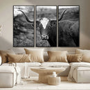Western Home Wall Art Canvas Print, Framed Texas Longhorn by MyGreatCanvas | Canvas Wall Art Prints | Photo Prints & Wall Decor