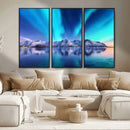 Northern Lights above Mountain Wall Art, Northern Lights