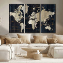Antique Old World Map Wall Art Canvas Print