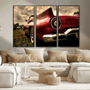 Red Classic Car Wall Art Canvas Print