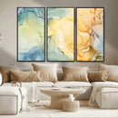 Green and Yellow Marble Fluid Effect Wall Art, Green and