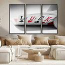 Framed Luck Poker Cards Canvas – Modern Triptych Wall Art,