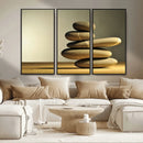 Fluvial Zen Stones Canvas Wall Art Print