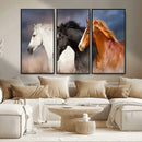 Animal Wall Art Three Horses Farmhouse Art Canvas, Framed by MyGreatCanvas | Canvas Wall Art Prints | Photo Prints & Wall Decor